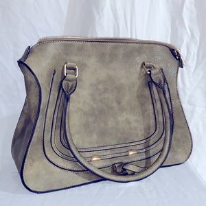 A dark green purse